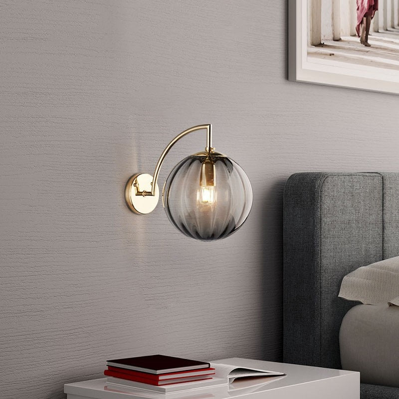 SkandiShop Modern Led Wall Lamp Nordic Glass Ball